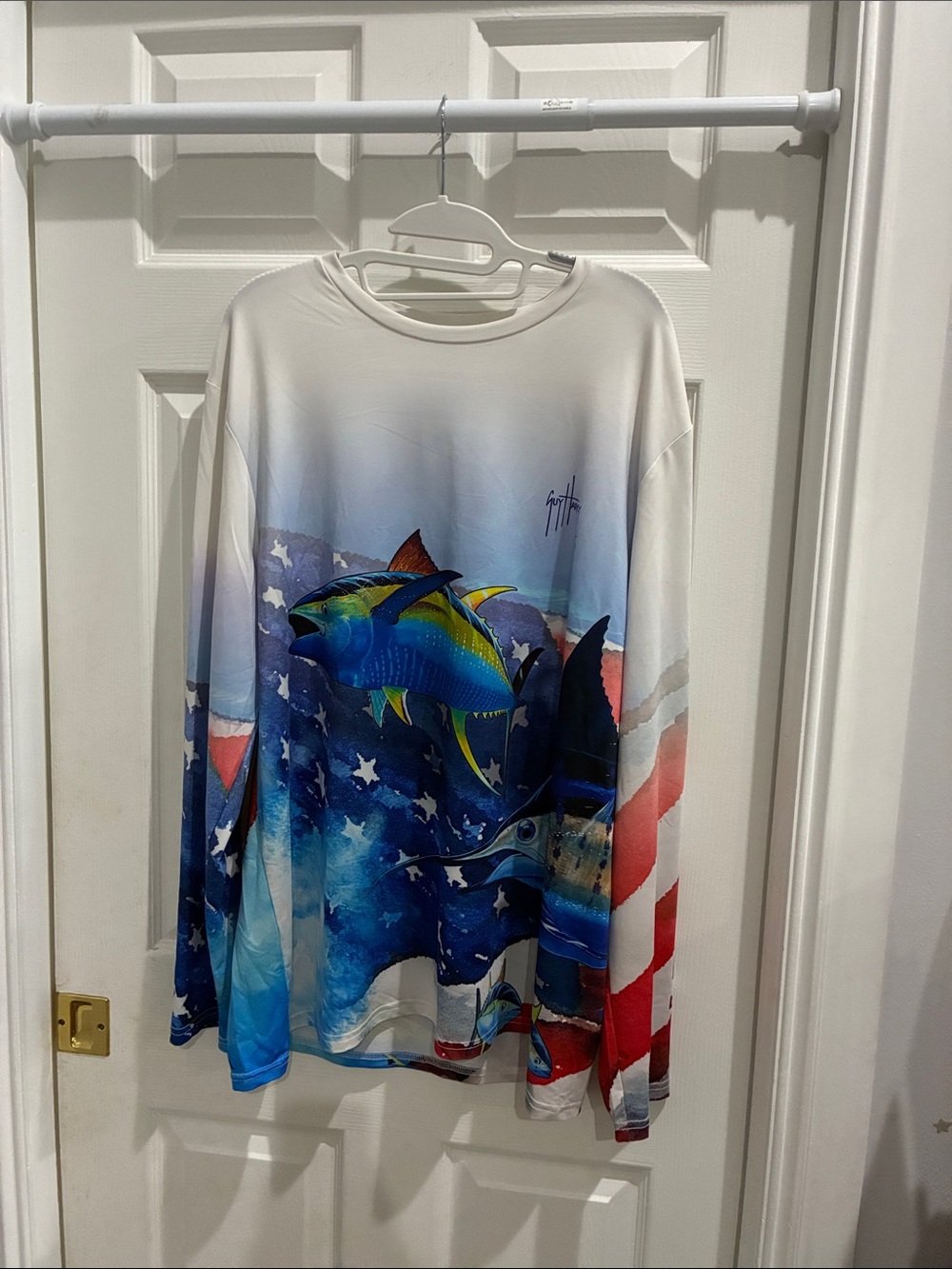 Guy Harvey White Shirt with Blue Logo